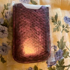 New - Chico's Reptile Embossed Purple Phone Case/Sleeve